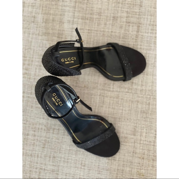 GUCCI Noah Black Crystal High Heel Sandal - Picture 3 of 5